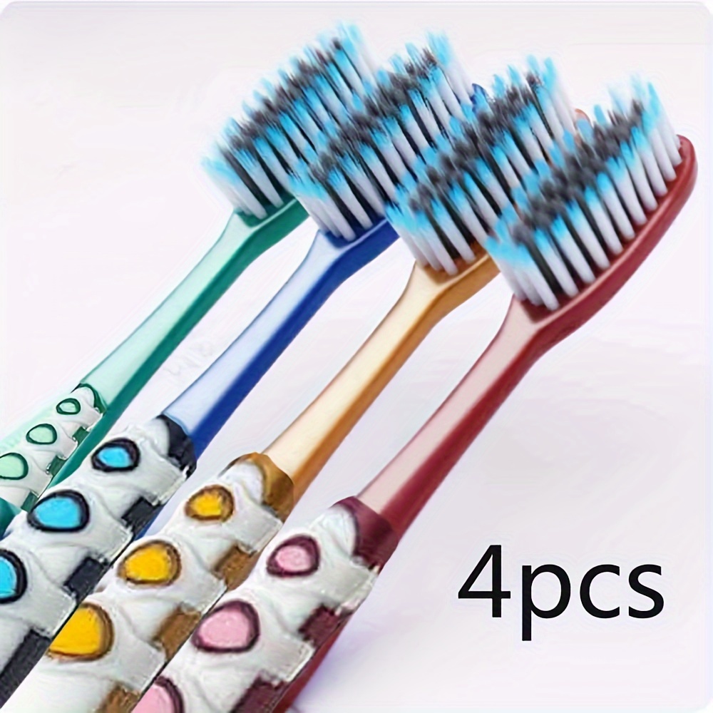 Bamboo Toothbrush Set - Adult 4-Pack Ultra-Fine Soft Bristle Toothbrushes