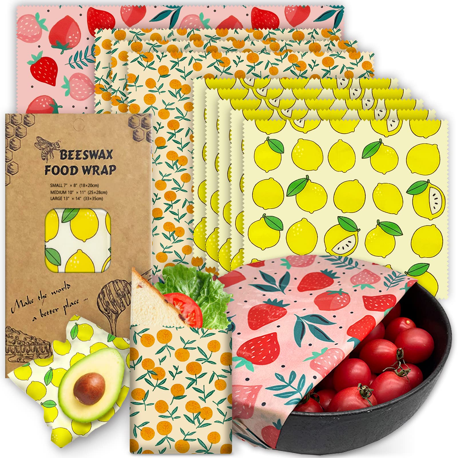 Beeswax Food Cover - 3PC/SET Beeswax Food Wraps Reusable Environmental