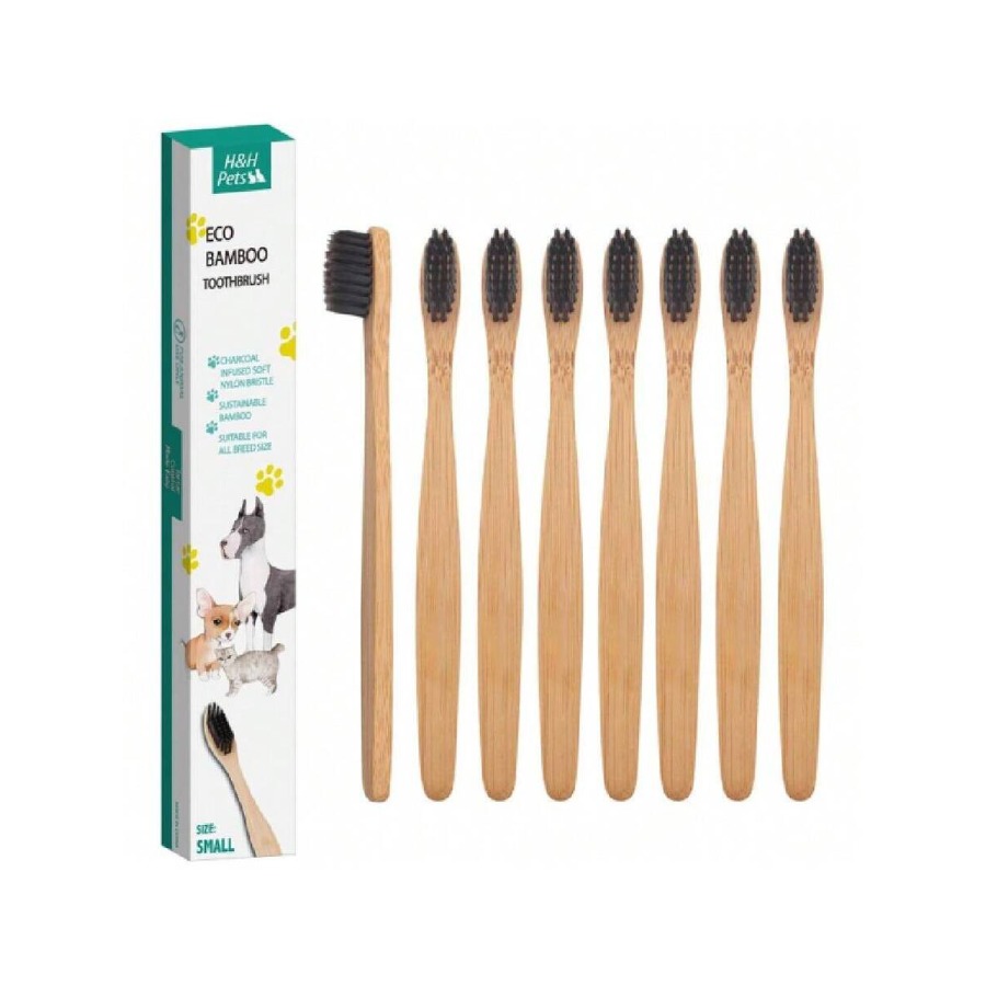 Bamboo Toothbrush Set - 【New style】HandH Pets Bamboo Toothbrush Set