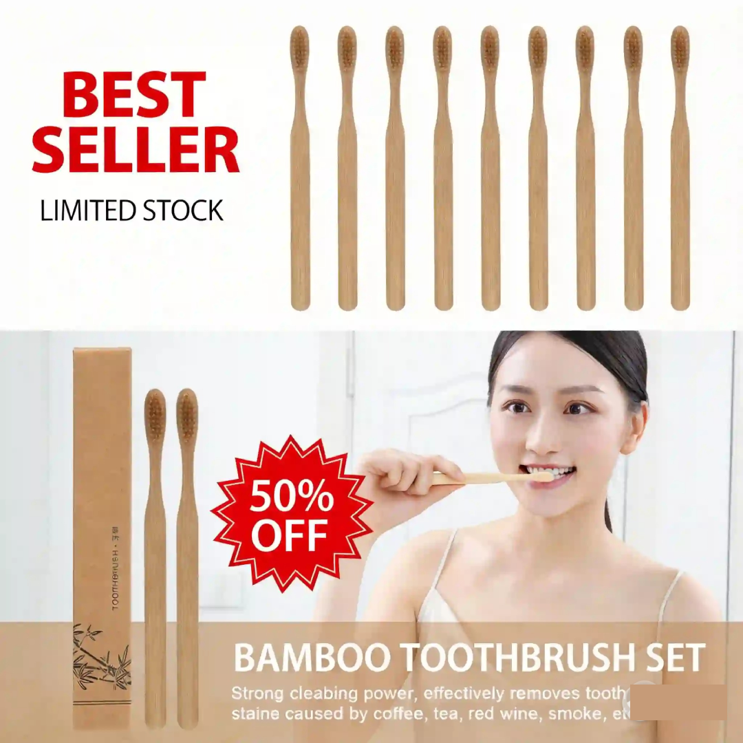 30pcs Bamboo Disposable Toothb – обзор и цена Bamboo Toothbrush Set