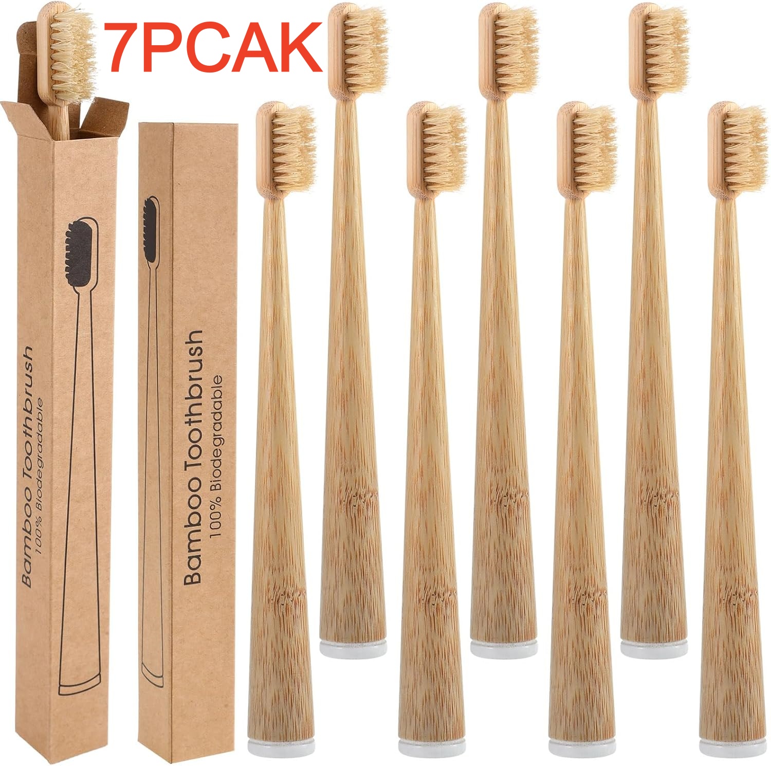 7 PACK Compostable & Biodegrad – обзор и цена Bamboo Toothbrush Set