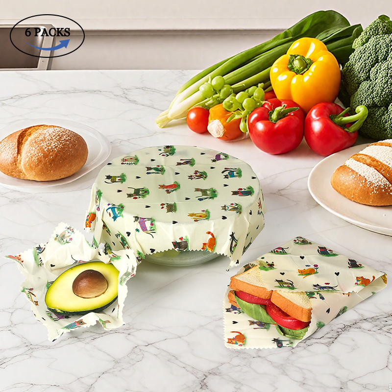 6 Packs (2S. 2M, 2L) reusable  – обзор и цена Beeswax Food Cover