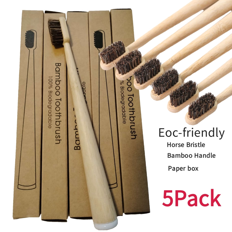 5Pcs Horsehair Bamboo Toothbru – обзор и цена Bamboo Toothbrush Set