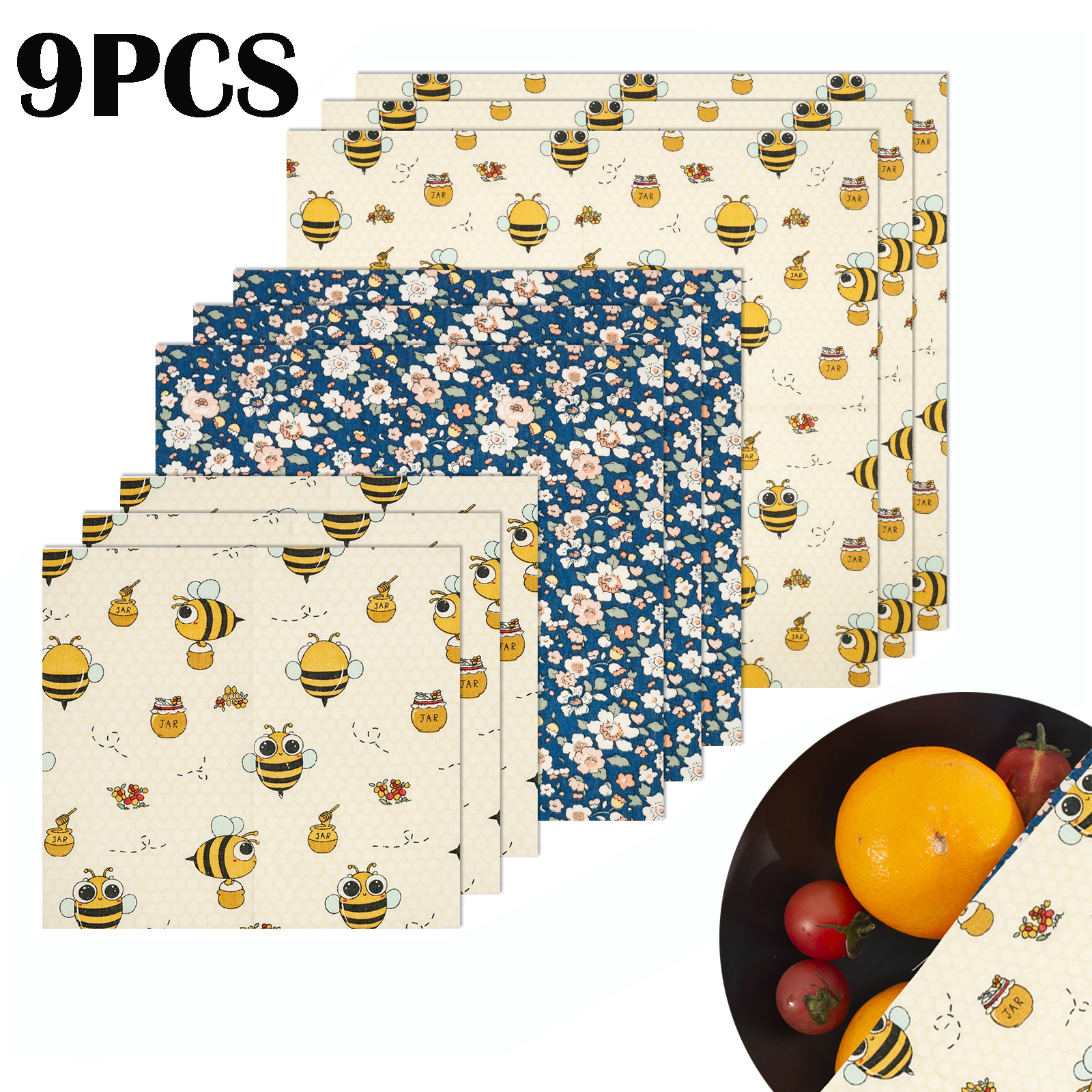 9Pcs Beeswax Food Wraps 3 Size – обзор и цена Beeswax Food Cover