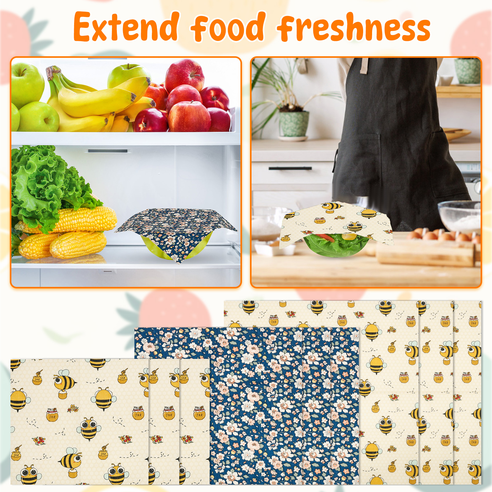 9Pcs Beeswax Food Wraps 3 Size – обзор и цена Beeswax Food Cover
