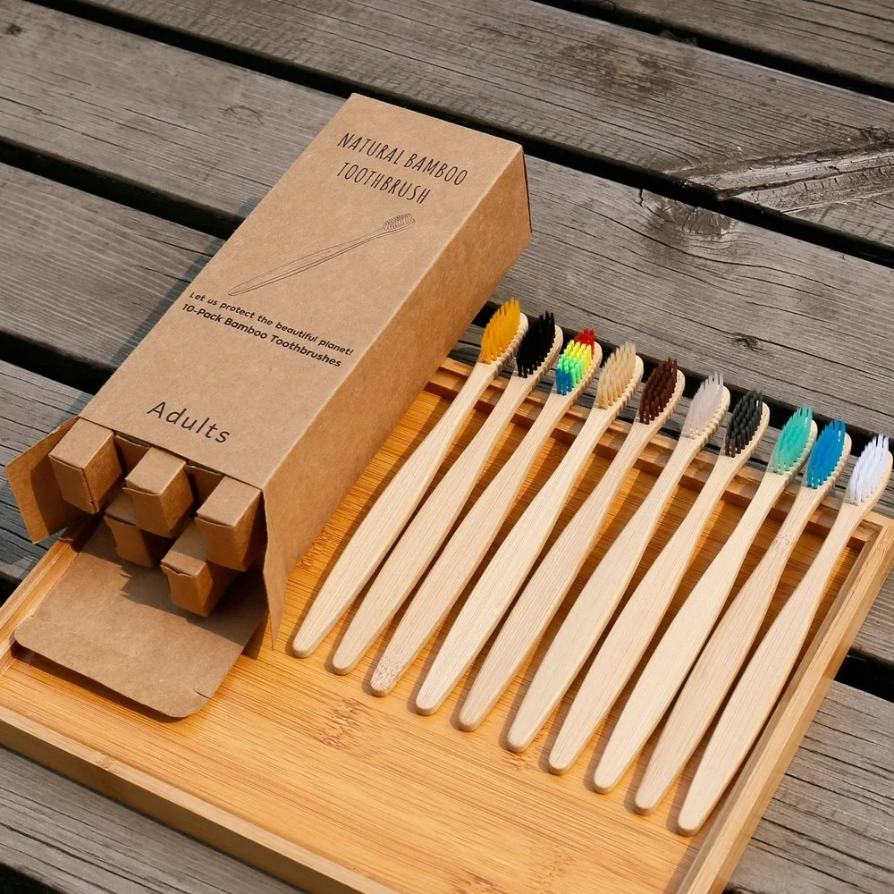 10PCS Colorful Toothbrush Natu – обзор и цена Bamboo Toothbrush Set
