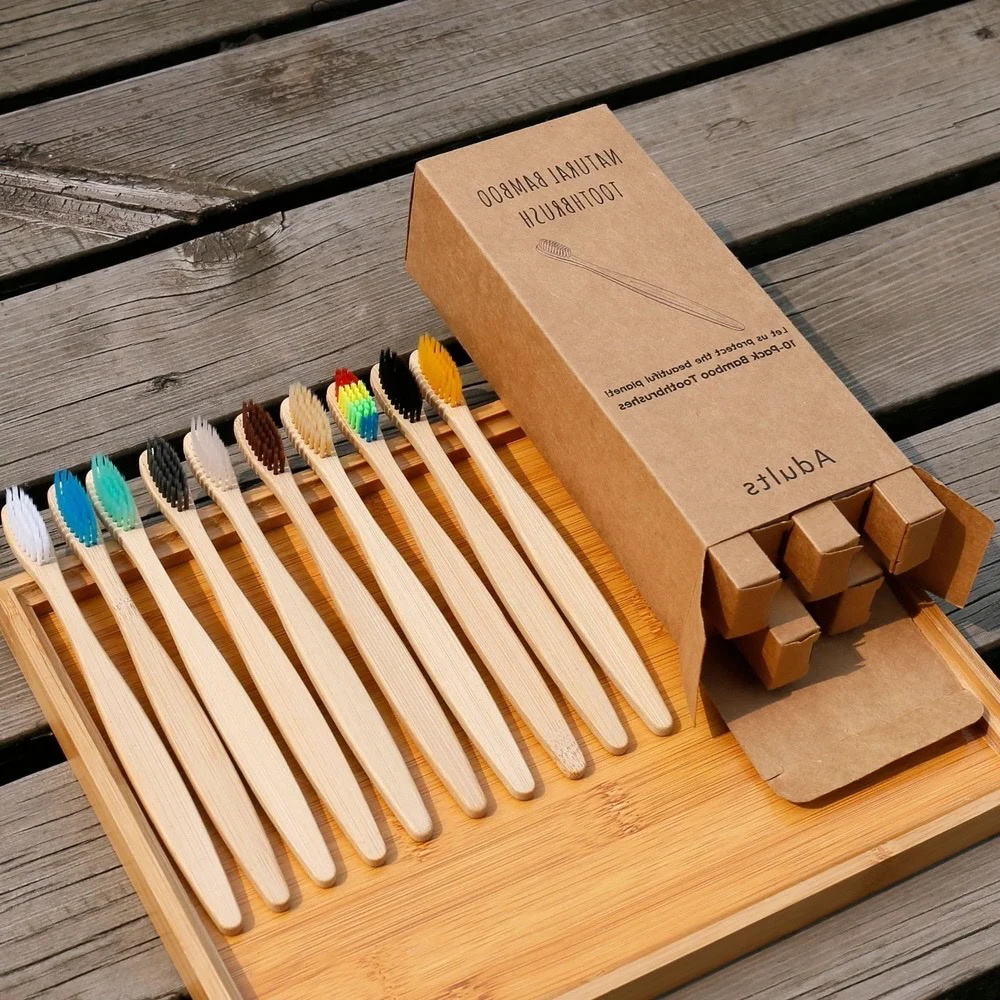 10PCS Colorful Natural Bamboo  – обзор и цена Bamboo Toothbrush Set