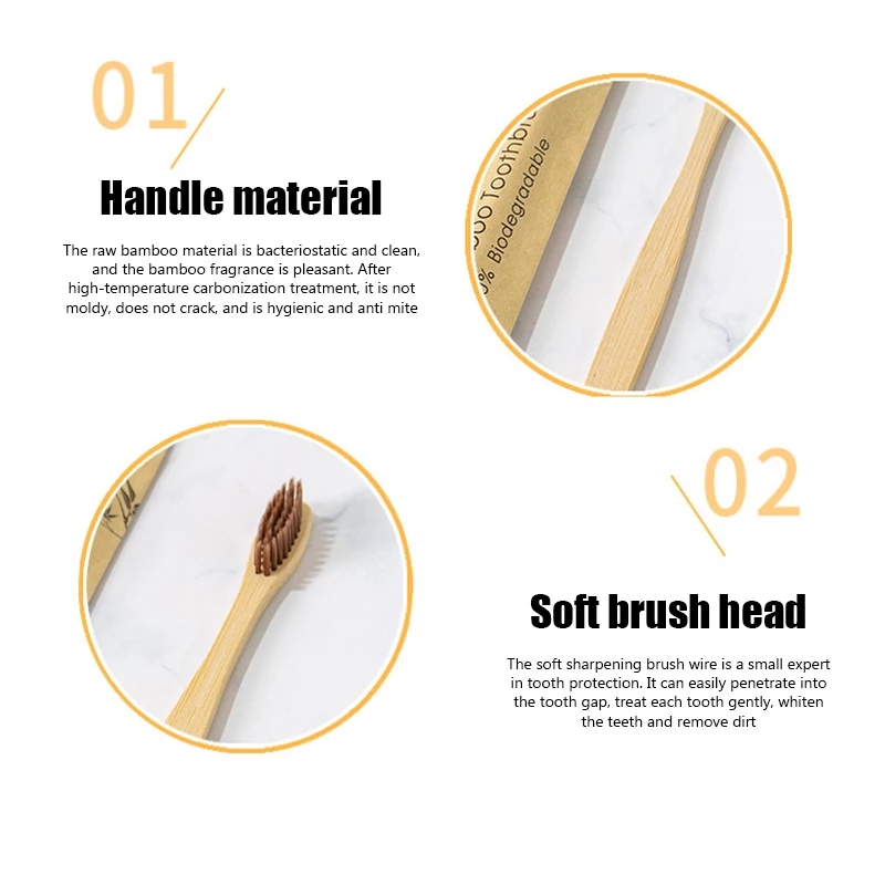 Bamboo Toothbrushes 100Pcs Eco – обзор и цена Bamboo Toothbrush Set